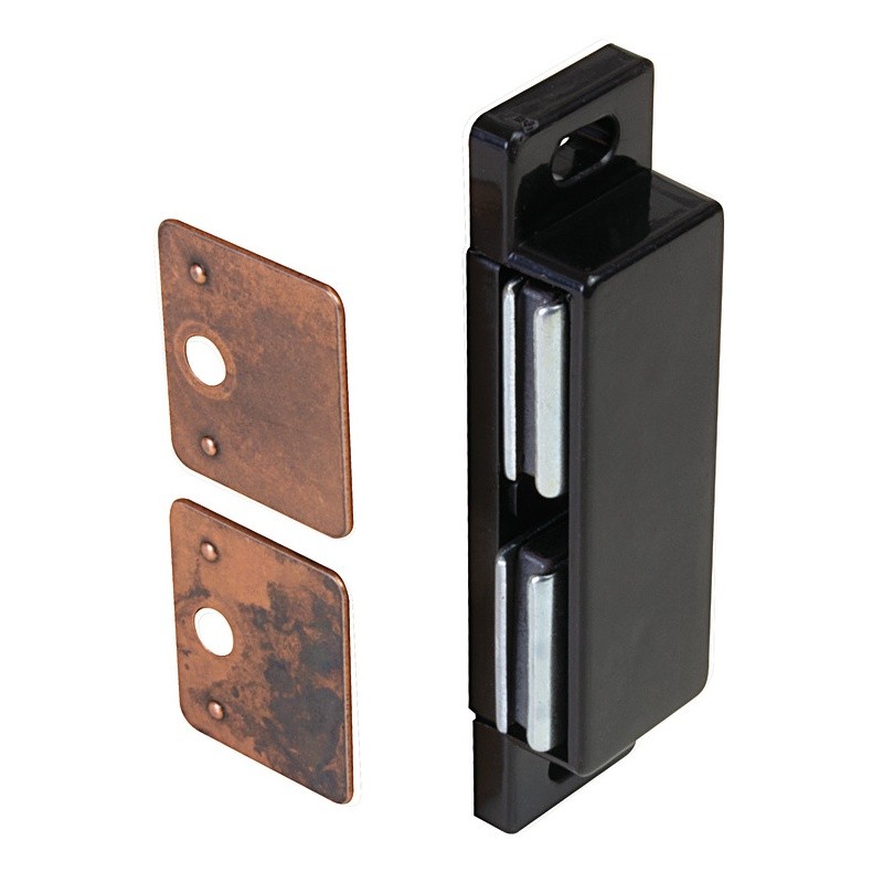 Hafele 246.36.300 Black Double Door Magnetic Catch and Strikes, 2 x 3-4 kg Pull