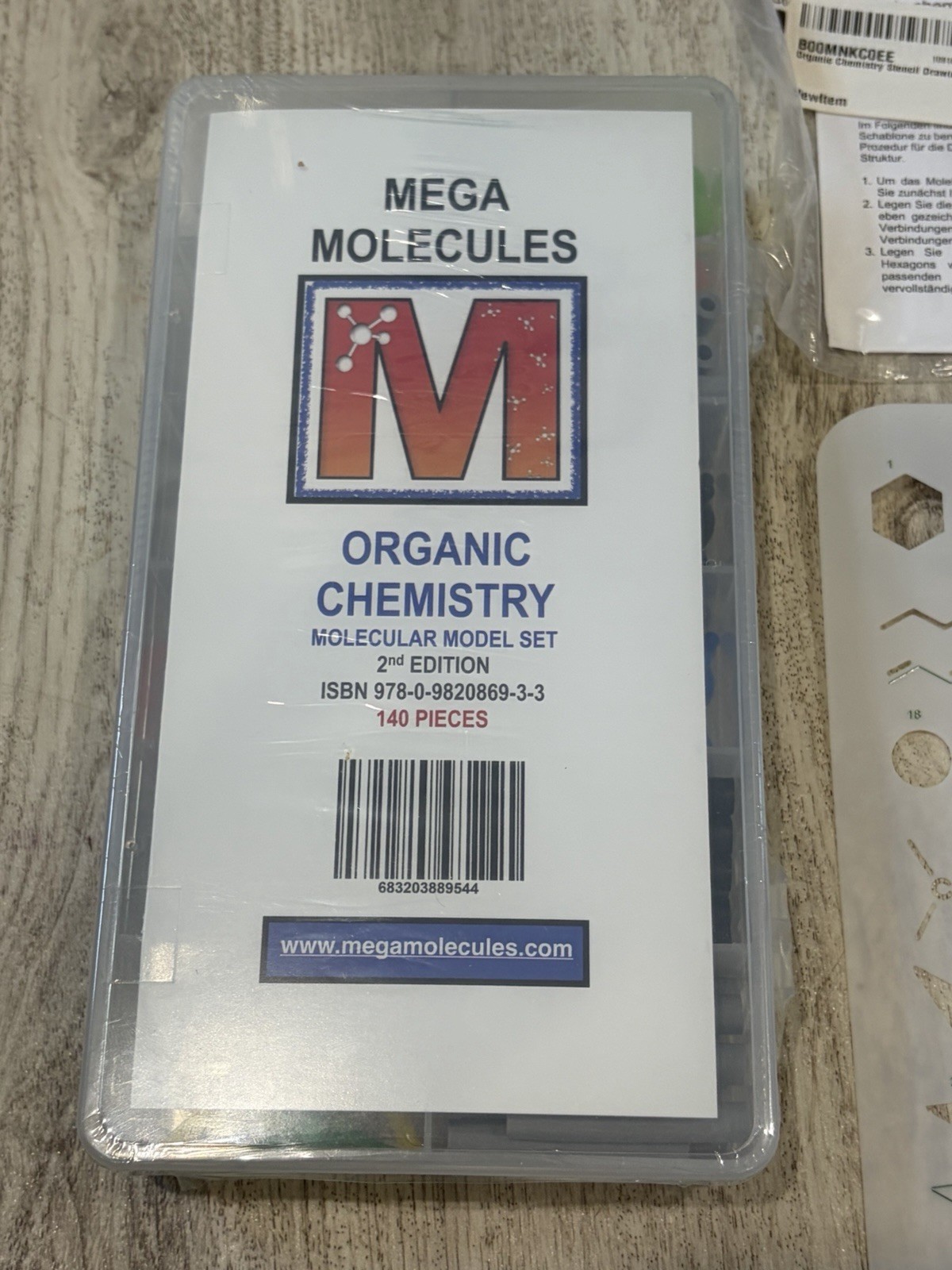 NEW Mega Molecules Organic Chemistry molecular model set AND Stencil Template