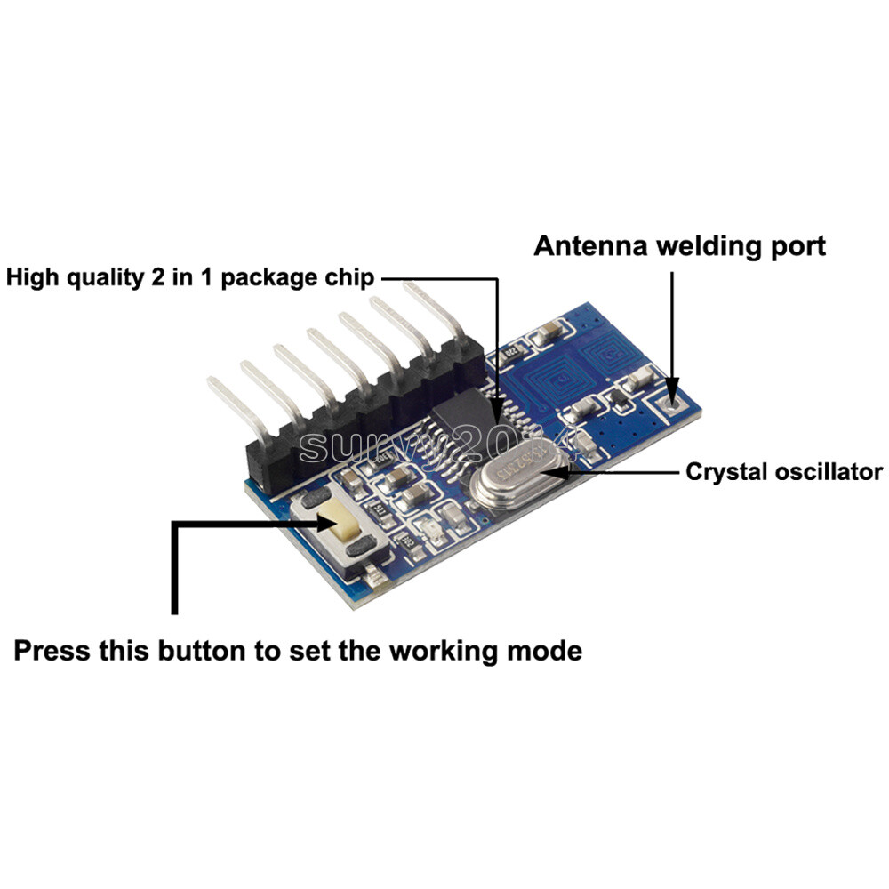 4 CH 433mhz RF Receiver Learning Code Decoder Module 433 mhz Wireless