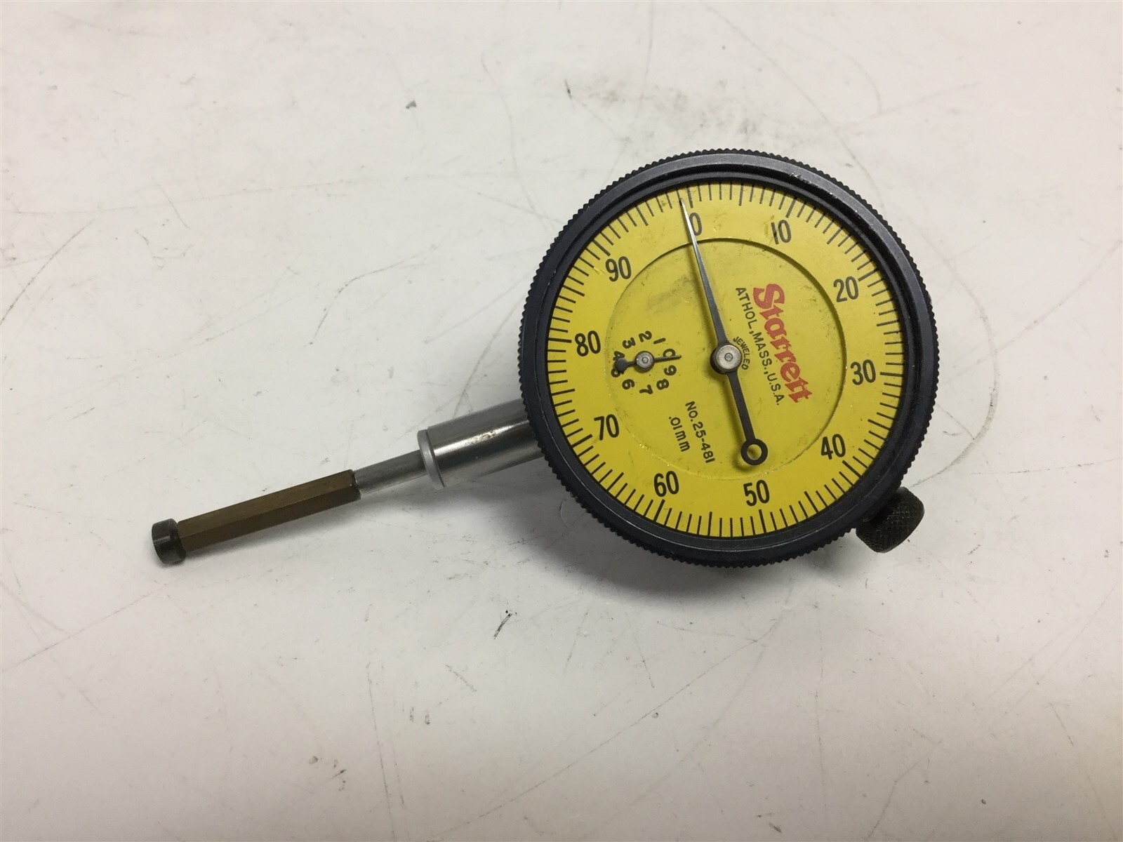 Starrett 25-481 Continuous Reading Dial Jeweled Indicator 0.01mm Resolution