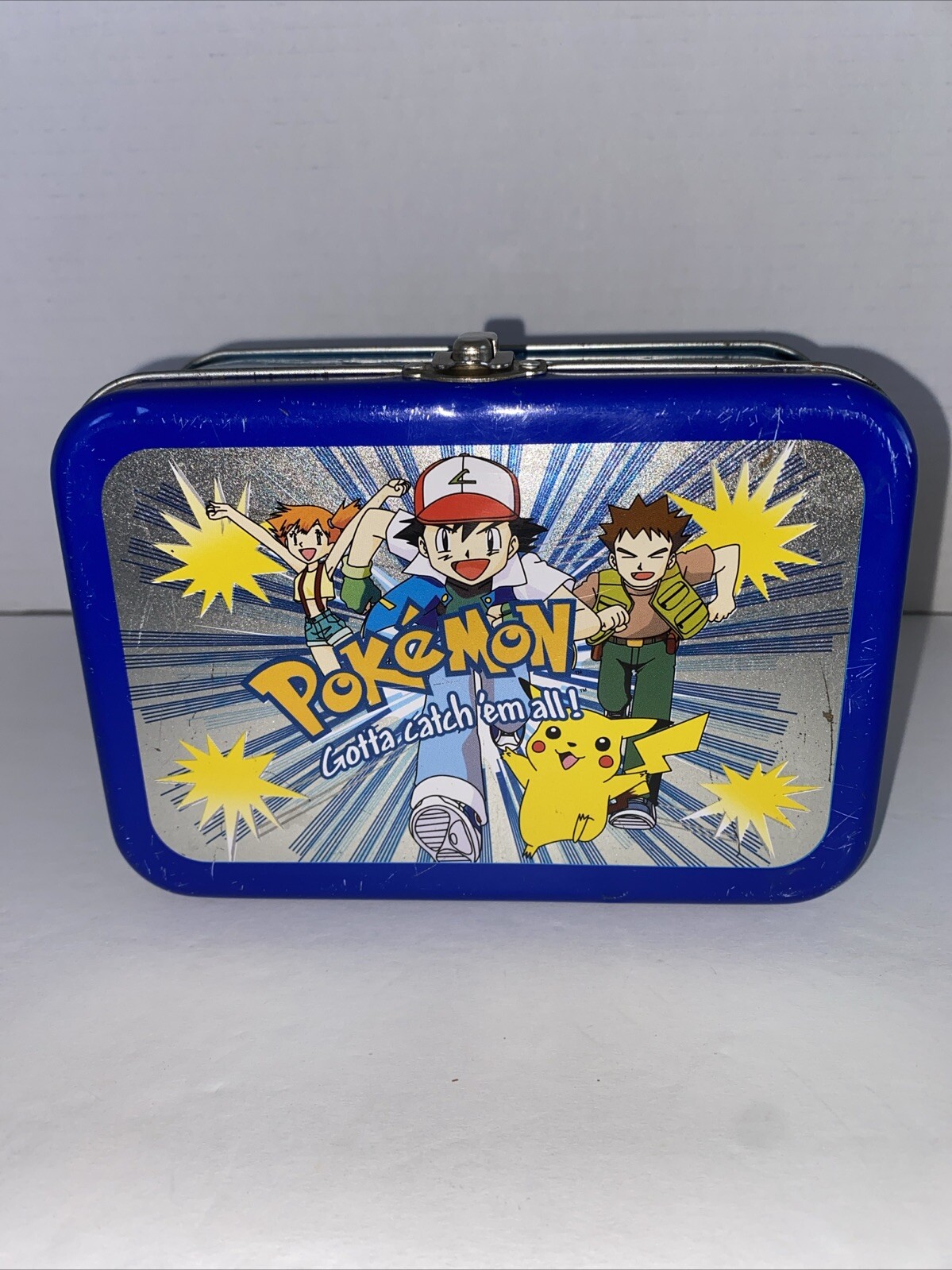 Pokémon “Gotta Catch ‘em All” Tin Storage Box. 1998 Nintendo Made In Korea. 6x4”