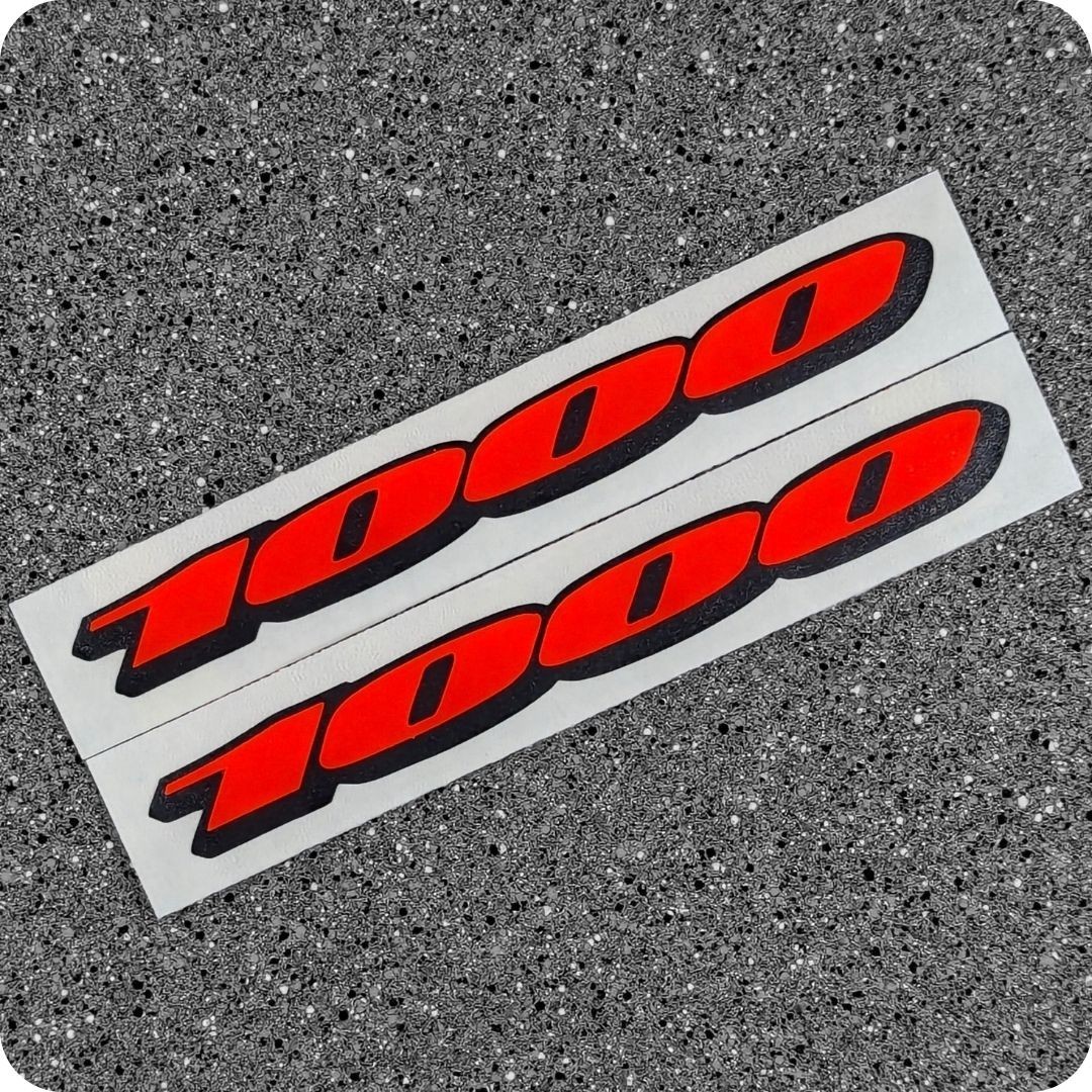 Set of Two 1000 GSXR Neon Fluorescent Red Decal Decals Sticker Stickers 1000