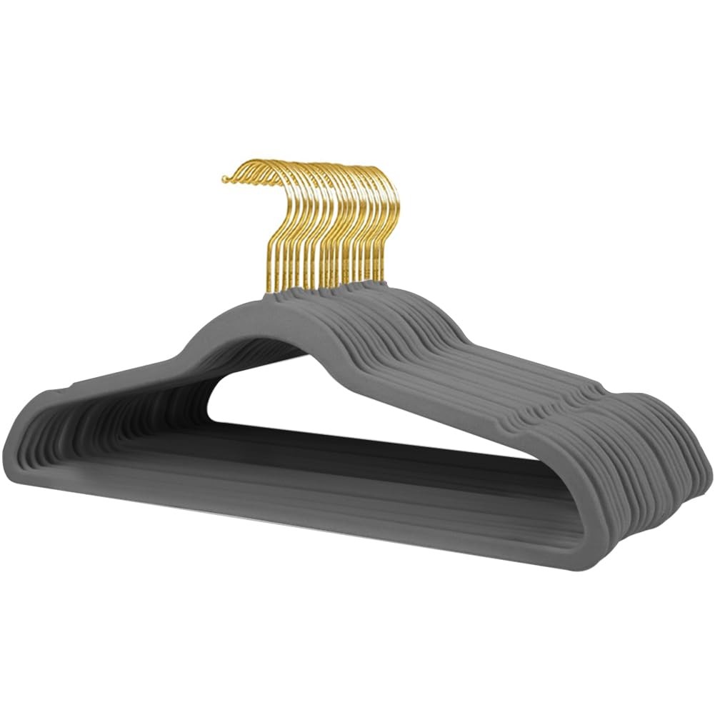 22 Pack Velvet Hangers, 17.3 x 8.9 Inches Clothes Hangers, Non Slip Dresses H...
