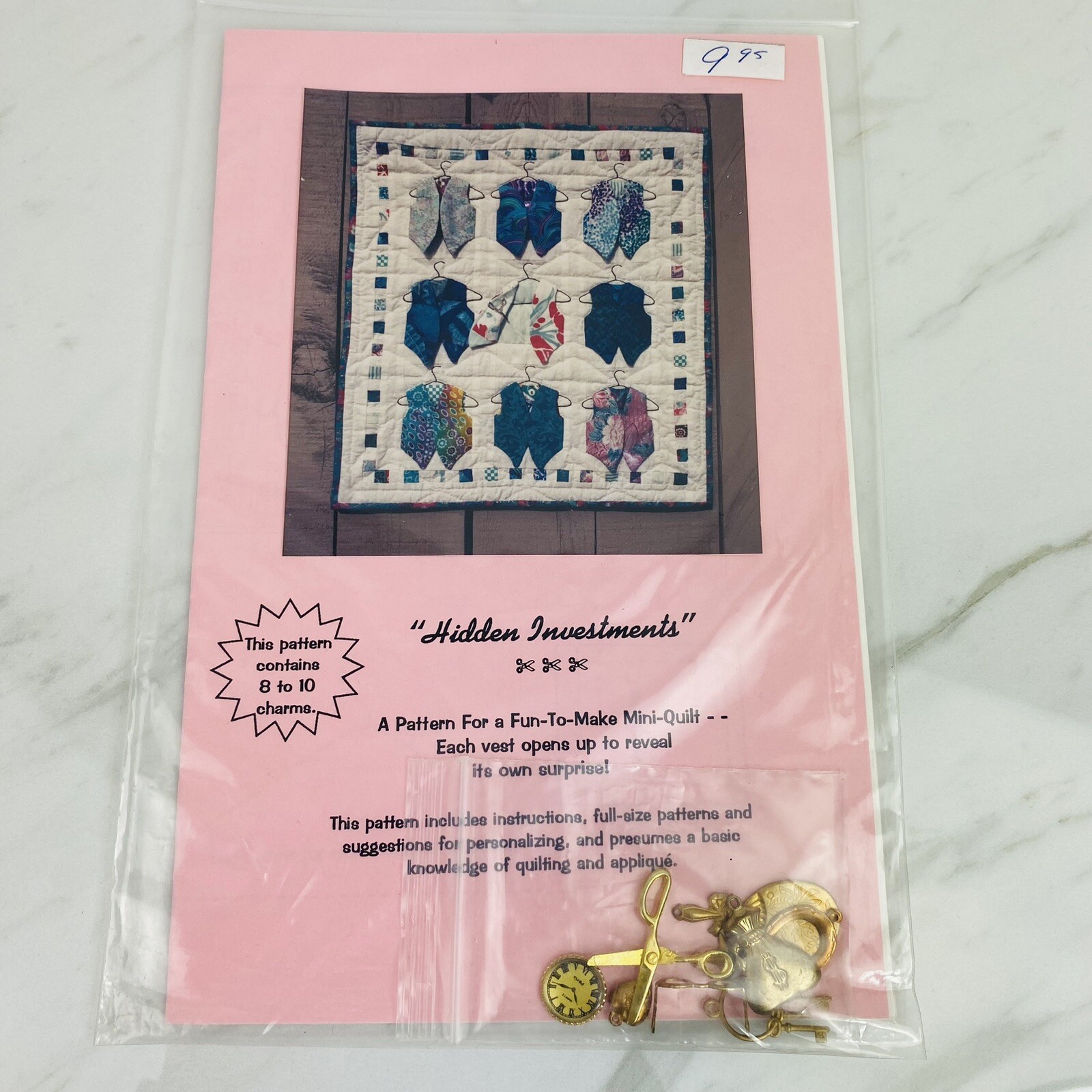 HIDDEN INVESTMENTS Mini Applique Vests Quilt Pattern Cindy Cooksey With Charms