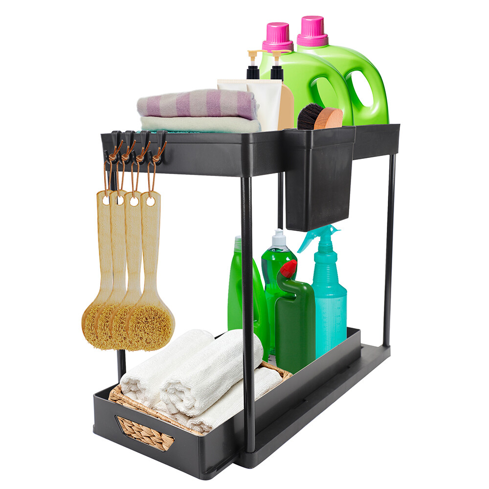 2Pack Under Sink Organizers And Storage, Pull Out Bathroom Organizer