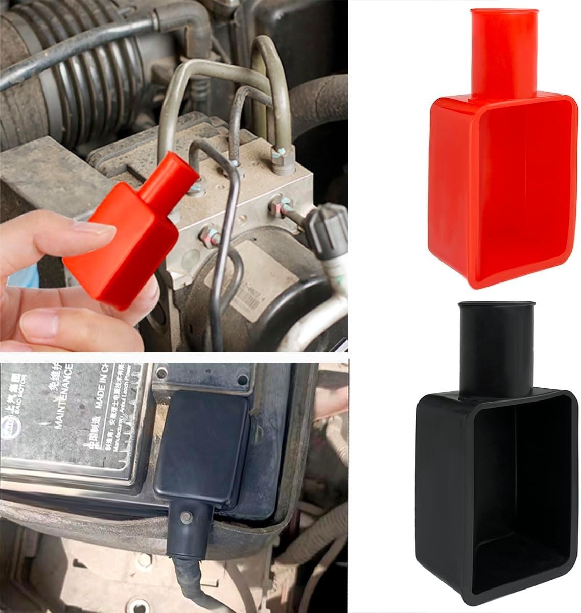 6PCS Battery Terminal Cover, Soft Rubber Insulating Battery Terminal Protector,