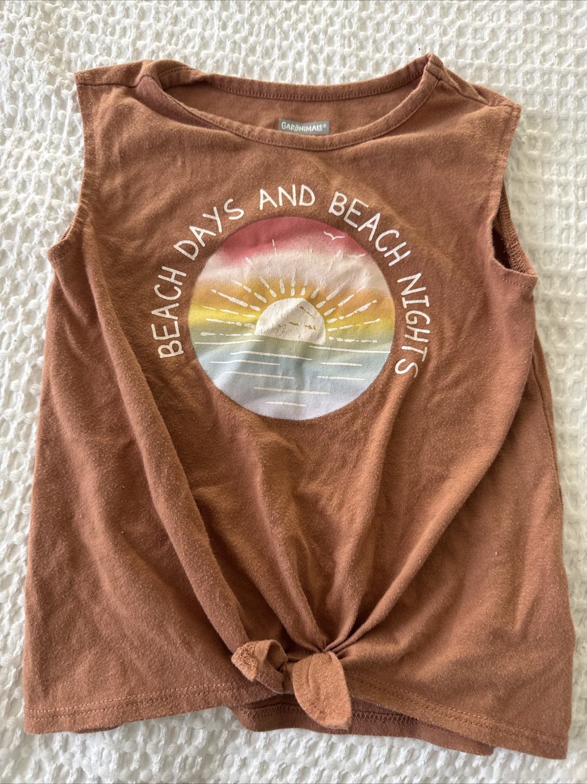 Garanimals 2T Beach Days & Night Rusty Brown Tank Unisex