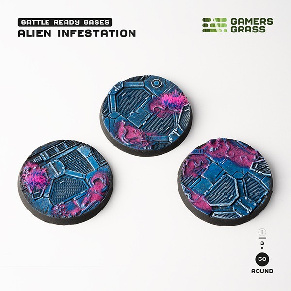 Battle Ready Bases: Alien Infestation - Round 50mm (x3)