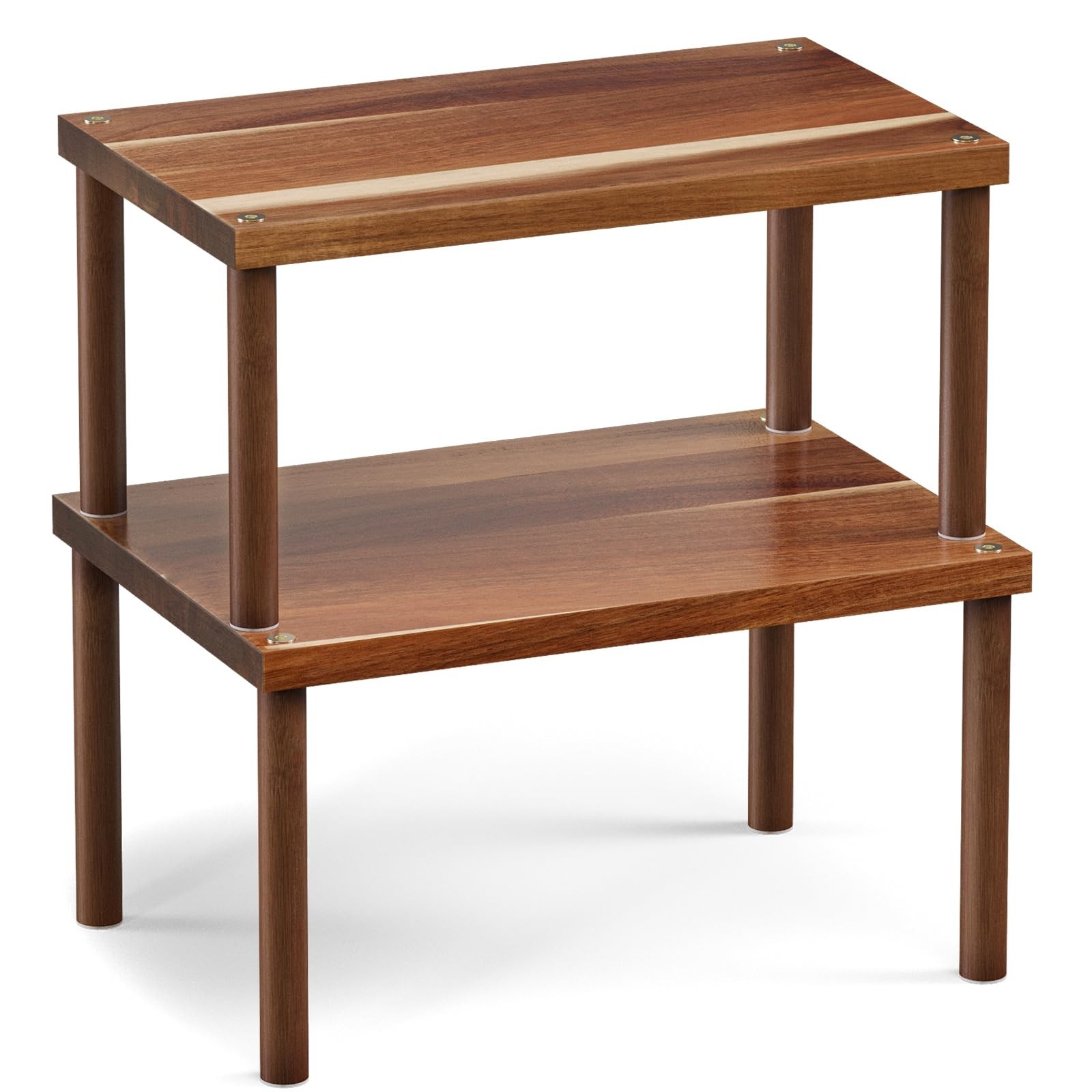 VERTORGAN Cabinet Organizer Shelf(Set of 2),Kitchen Counter Shelves,Acacia Wo...