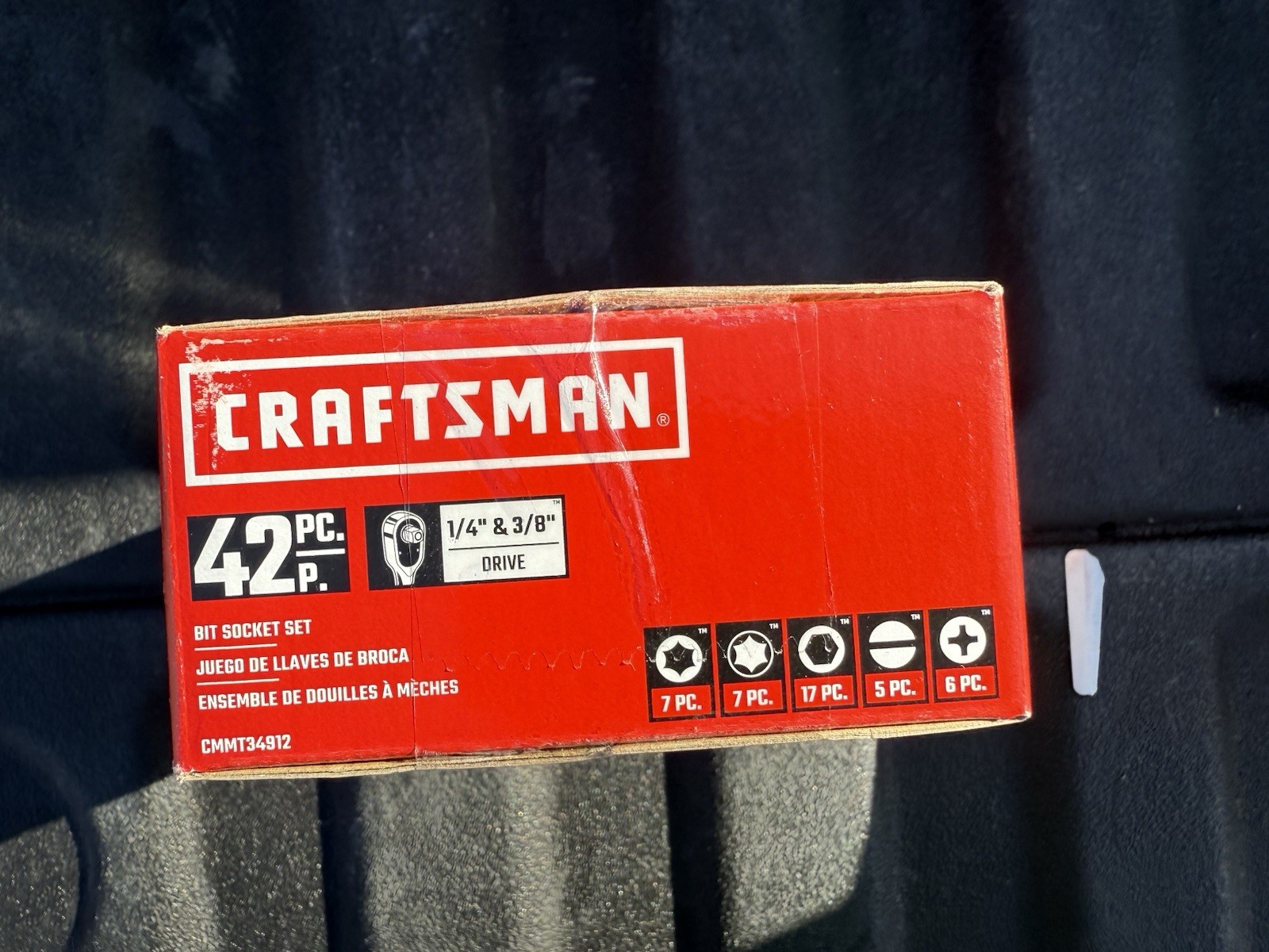 CRAFTSMAN 42 Piece 1/4" 3/8" Drive Set Flathead/Hex/Phillips/Torx Bit Driver Set