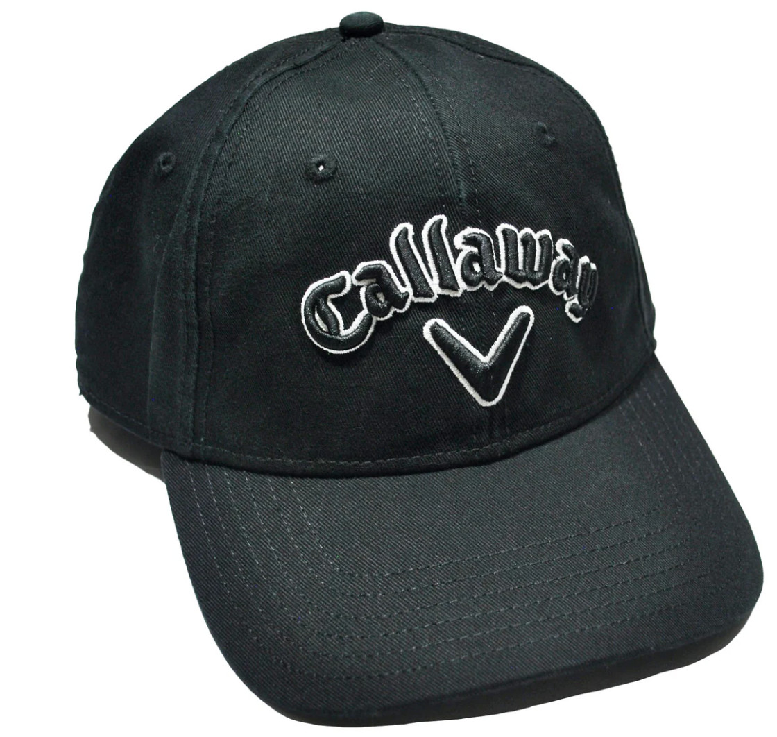 Vintage Callaway Golf Course County Club Black 90s Strap Hat