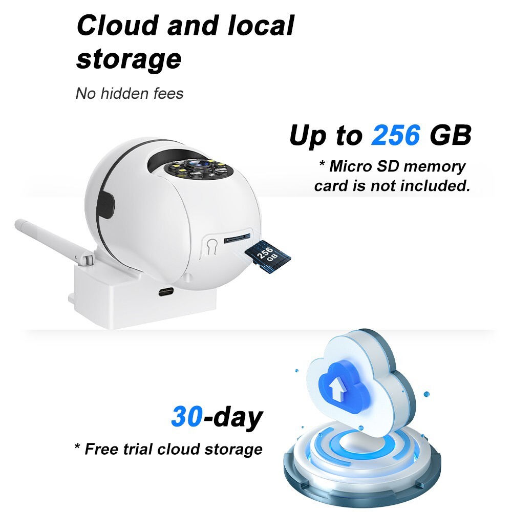 5PCS PTZ Wireless WIFI Security Camera 5MP Home System Color Night Vision