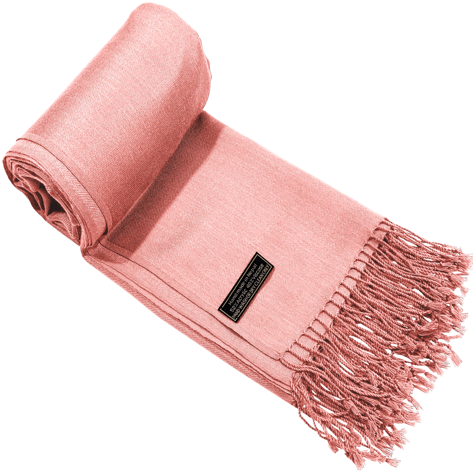 Coral Pink Solid Color Design Shawl Scarf Wrap Stole Pashmina CJ Apparel **NEW**