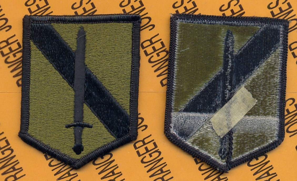 US ARMY 73rd Infantry Brigade OD Green & Black uniform shoulder patch m/e