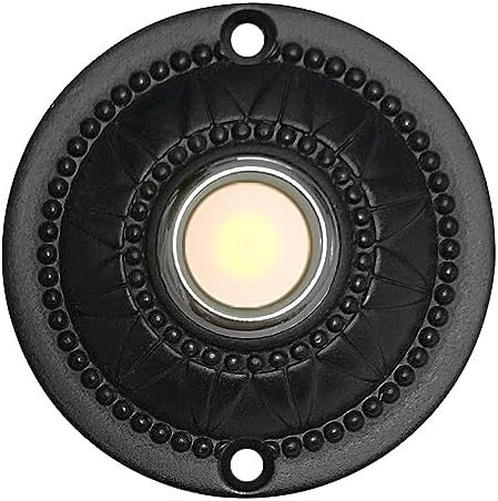 Wired Iron Classic LED Lighted Doorbell Push Button Switch 2.3" For Chime (Black