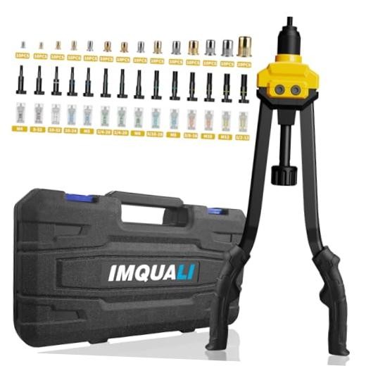 Rivet Nut Tool Rivet Nut Kit, 16" Rivnut Tool Kit with 14 Metric & SAE Black