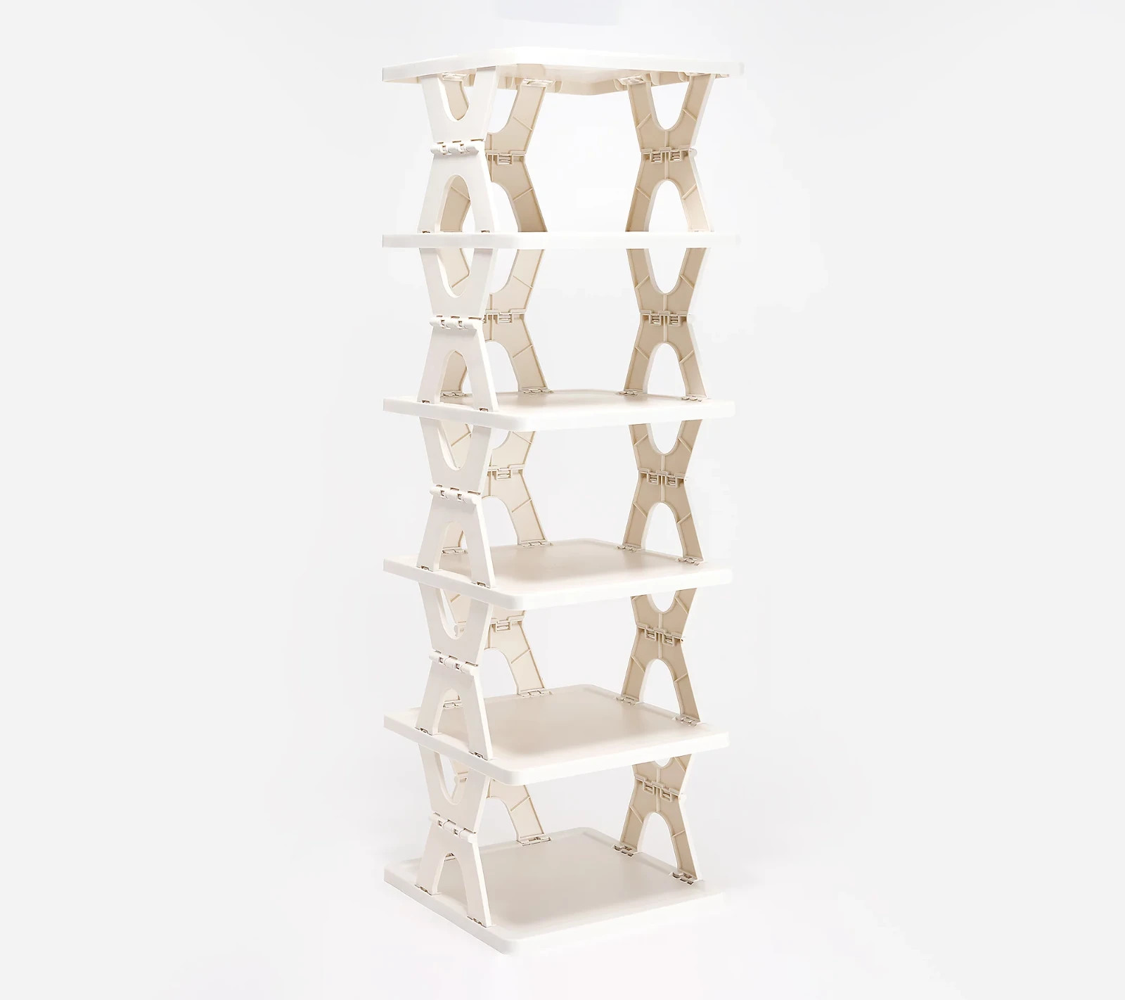 P.S. Home Collapsible 6 Tier Shelf WHITE 10.5" X 10.5" X 34"TALL