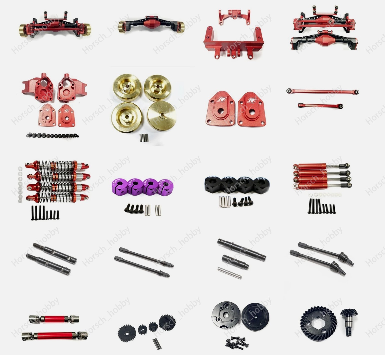 For 1/18 Axial UTB18 Capra 4WD rc car AXI01002 Aluminum Metal Upgrade Parts Red