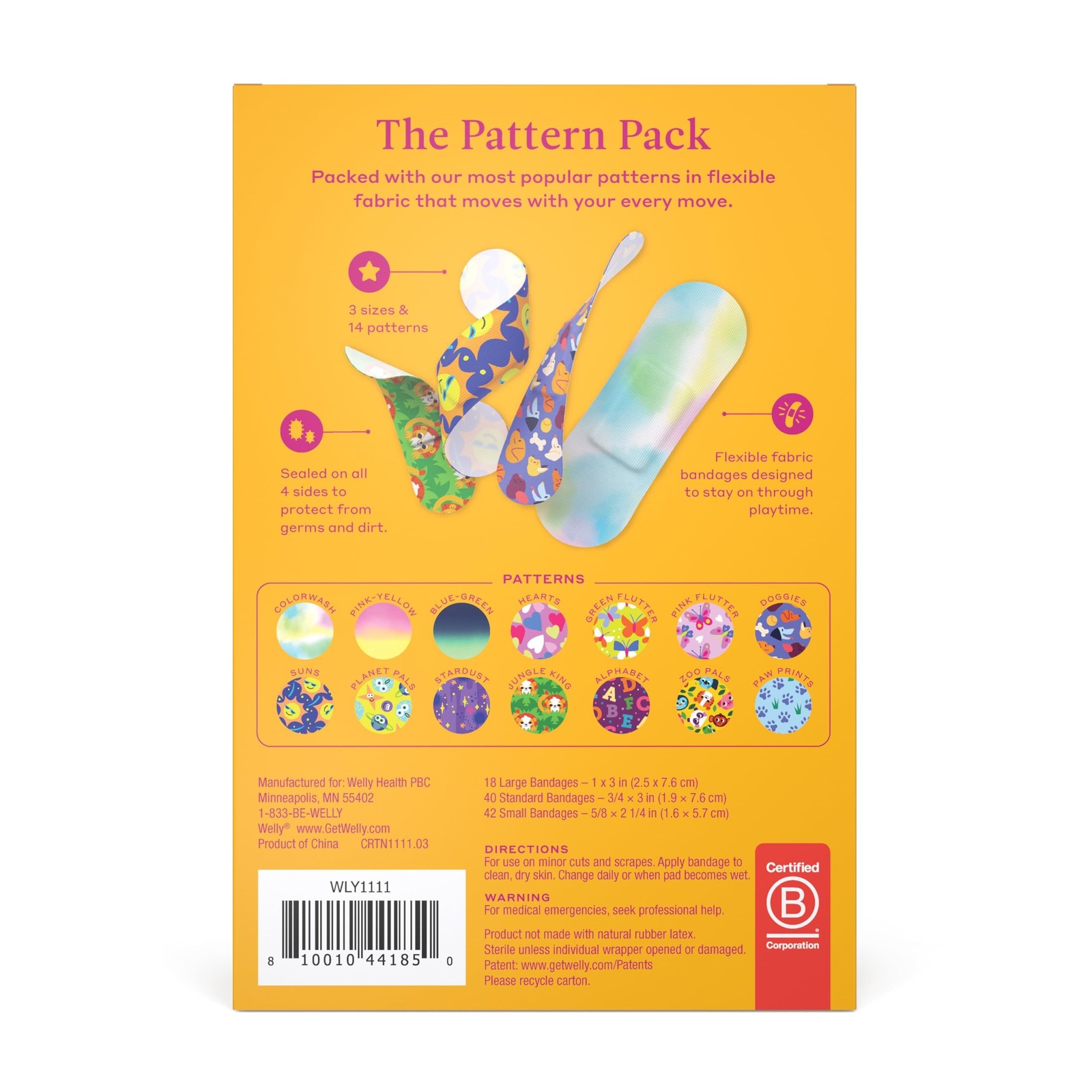 Welly Bravery Badge Value Pack | Adhesive Flexible Fabric Bandages | Assorted...