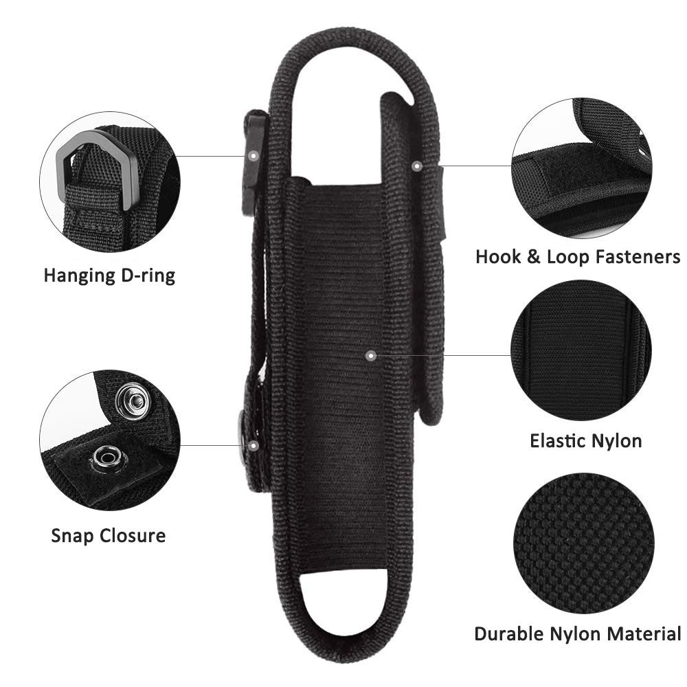 2-Pack Flashlight Battery Pouch Holster Holder for 6.5"-8" Flash Light...