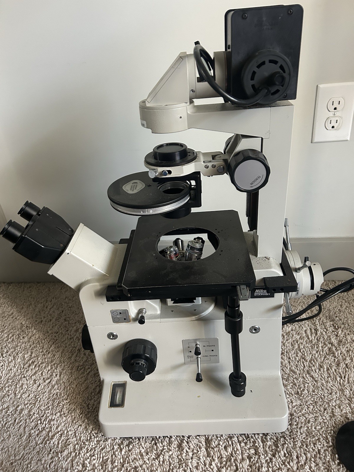 Nikon Inverted Microscope w/ Phase Contrast‑2 ELWD Condenser – Tested Working