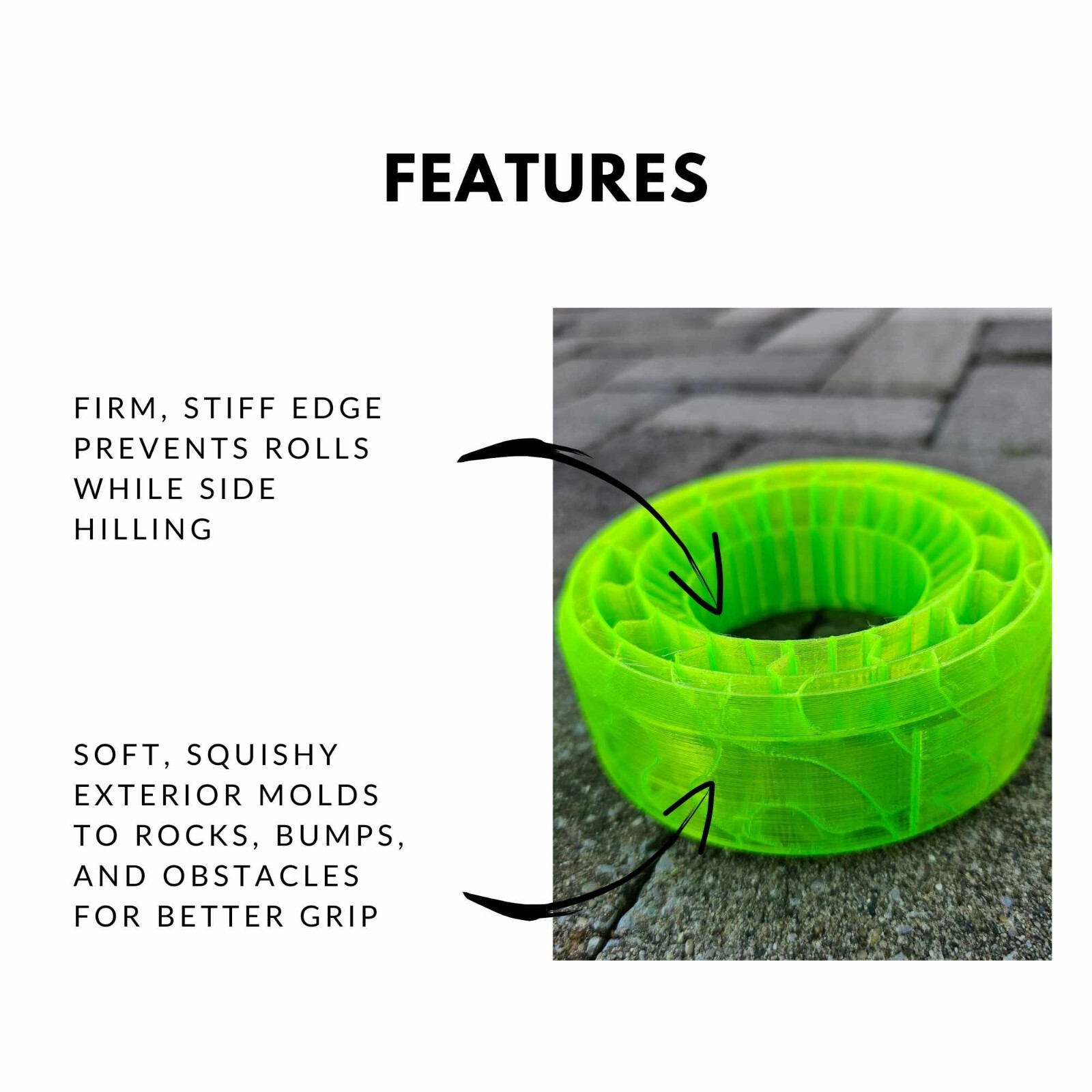 RC Crawler 3D Printed Tire Foam Inserts 2.2 Super Swamper - all 4 included !!