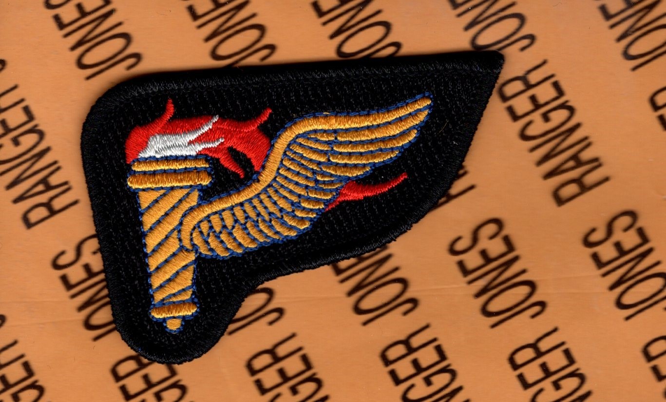 US Army Pathfinder Torch Airborne wing ~3" qualification pocket patch m/e