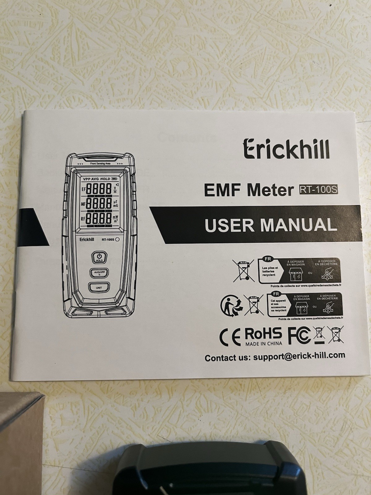 Erickhill Rechargeable EMF Tester Electromagnetic Radiation Tester RT-100