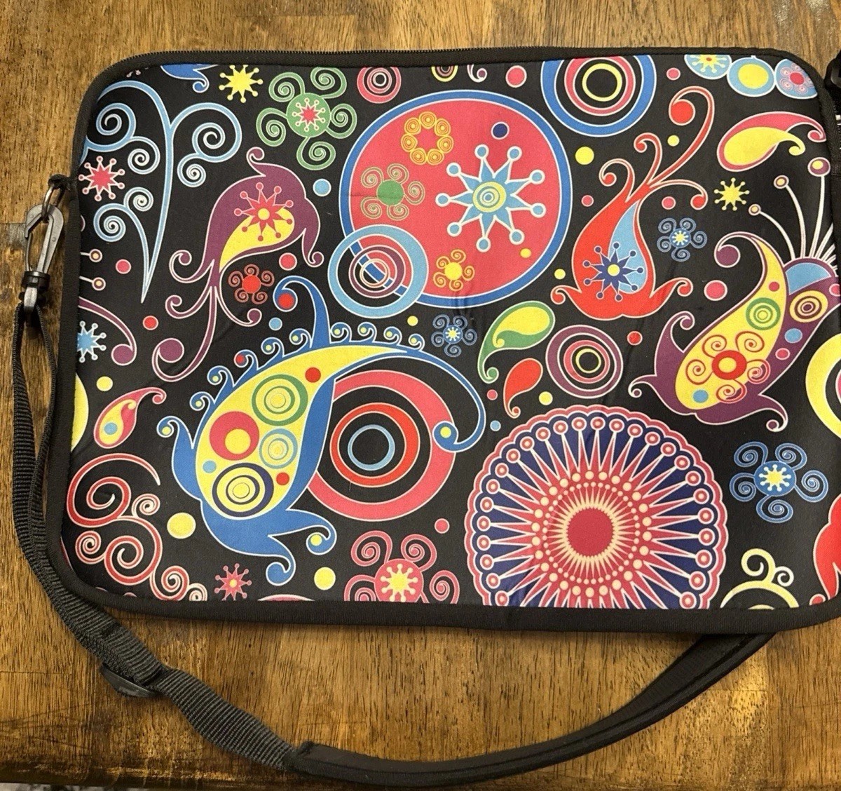 Laptop Sleeve Case Funkadelic Pattern Neoprene Bag Preowned VG Condition