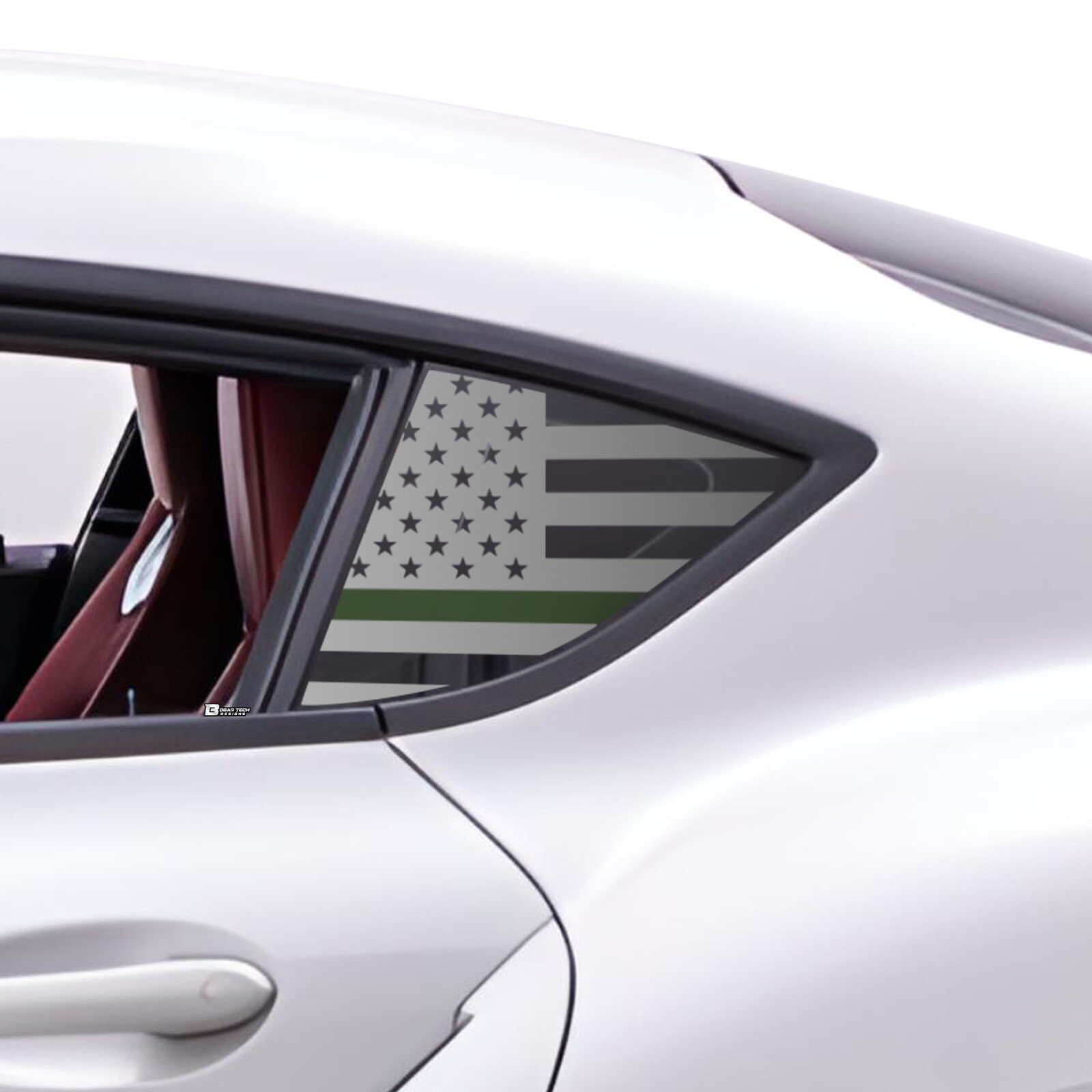 Fits Toyota Supra 2020 - 2023 Quarter Window American Flag Vinyl Decal Sticker