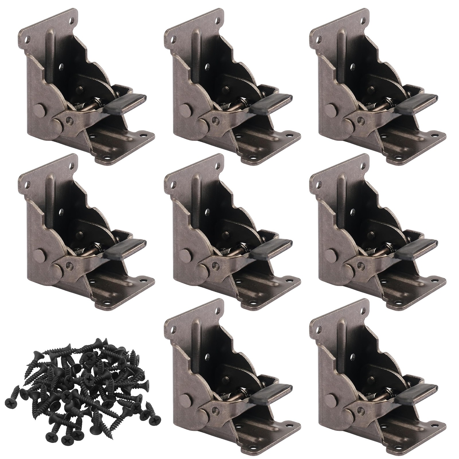 8 Pack Folding Leg Brackets, Folding Table Leg Bracket, Self-Locking Hinge, F...