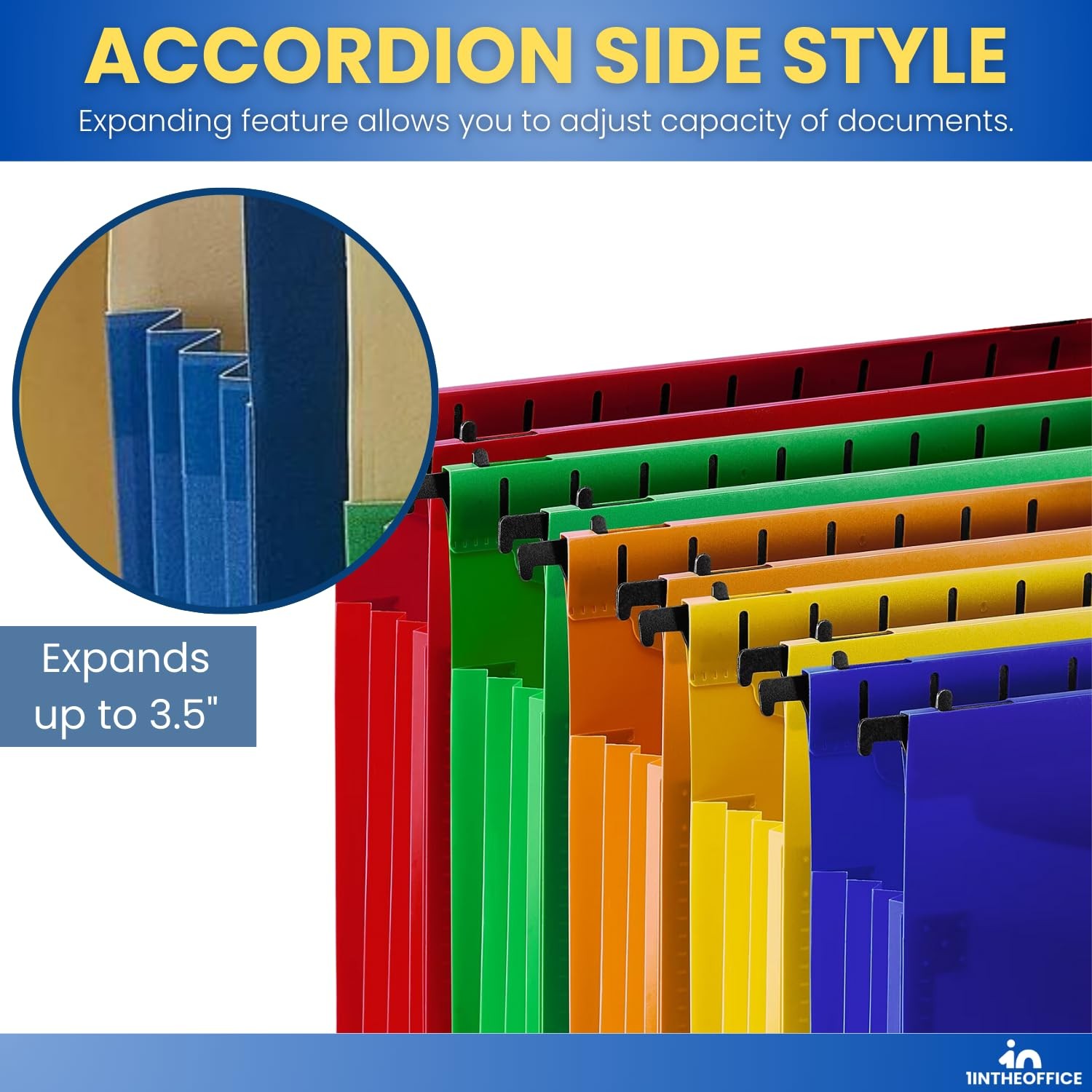 1InTheOffice Hanging File Folder, Pocket, Expandable [Various]