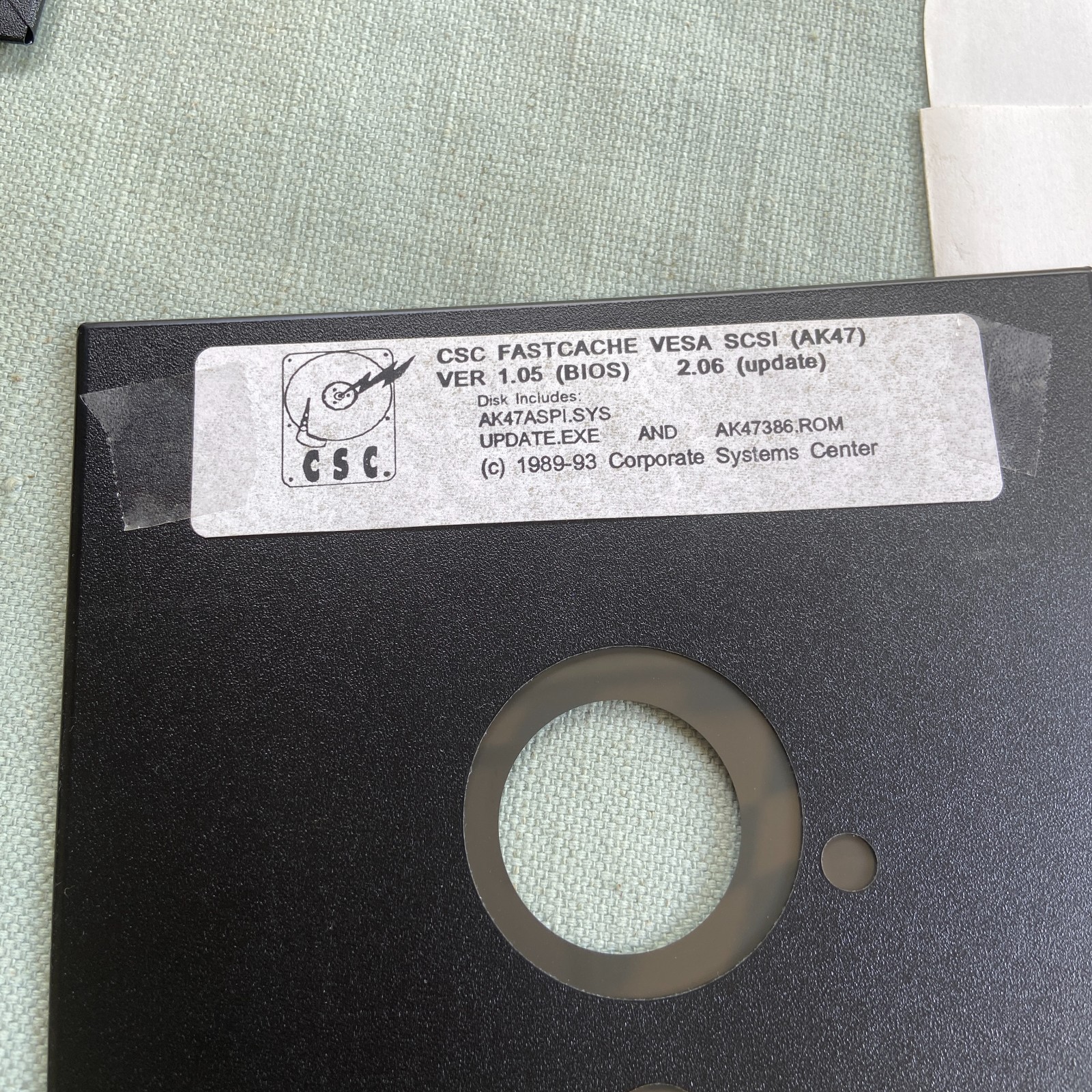Computer Software CSC FastCache VESA SCSI Driver Disk Ver 1.05 2.06 5-1/4” VTG