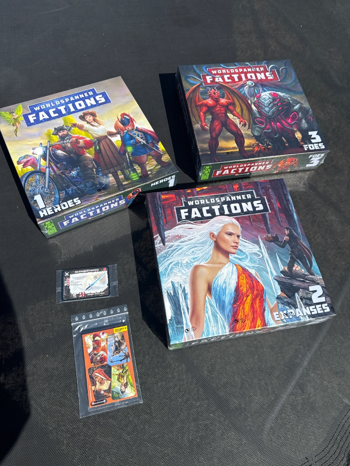 WORLDSPANNER FACTIONS Bundle 1-3 + Promo A, B MINT CONDITION (Retail $170)