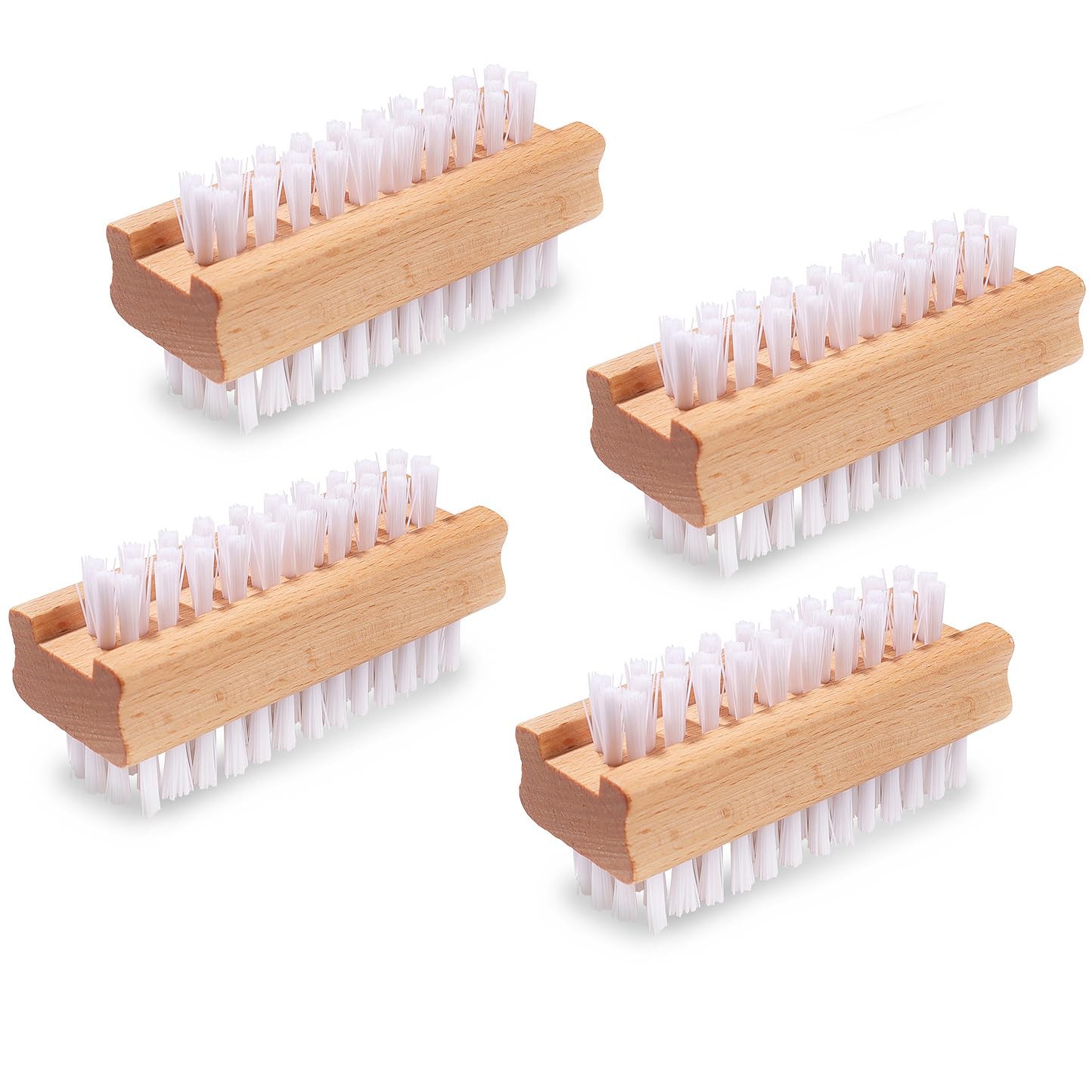 2 Pack Wooden Nail Brush Two-Sided Scrubber Cleaning