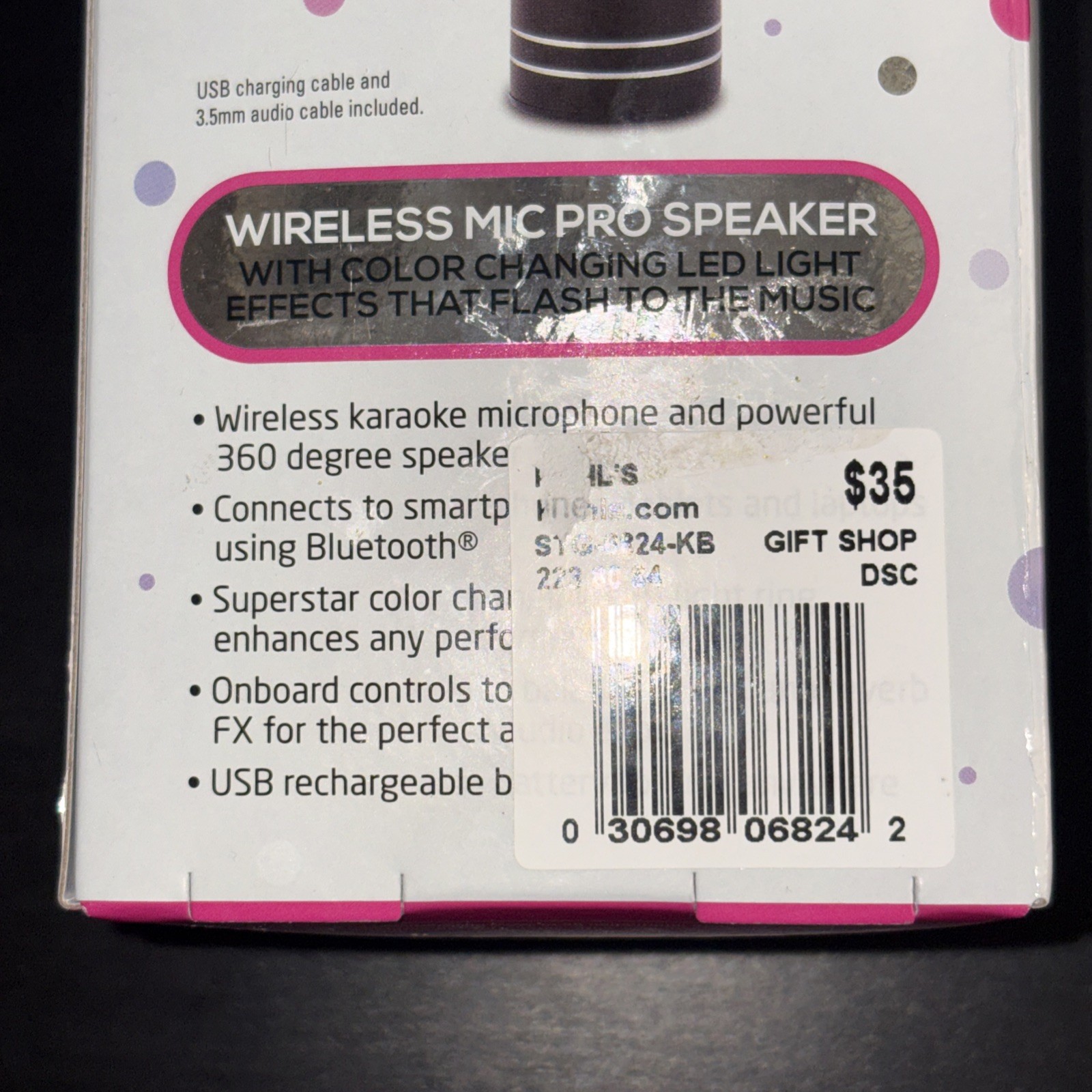 Disco Tech Wireless Karaoke Microphone iPhone/Android Audio Effects Bluetooth
