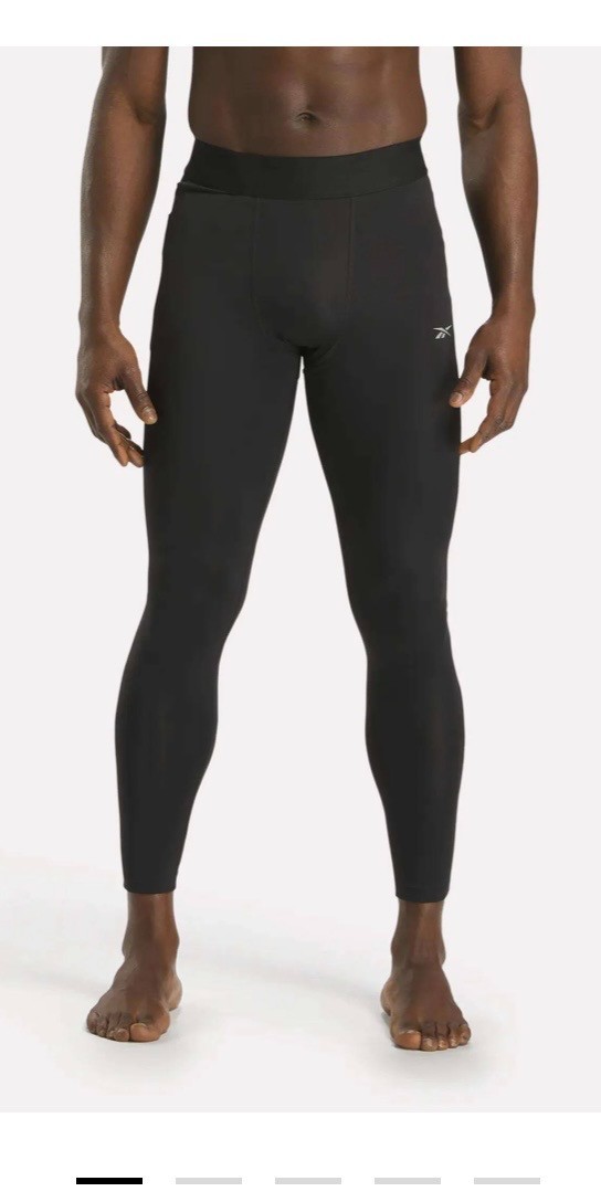 REEBOK MEN'S WORKOUT READY COMPRESSION TIGHTS MEDIUM POLY/ELASTANE