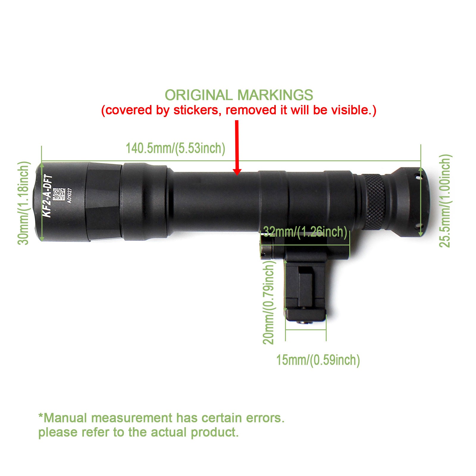 M640DFT Pro LED Weapon Light For Picatinny Rail Mounted + Dual Function Tailcap