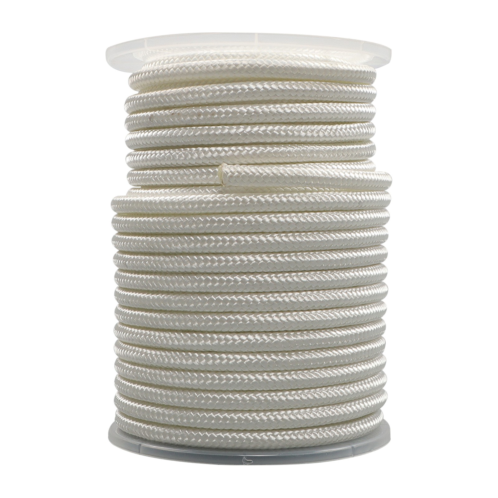 3/8 Inch Nylon Rope 100 Foot Spool 100% Nylon Solid Braid Rope Dyeable White New