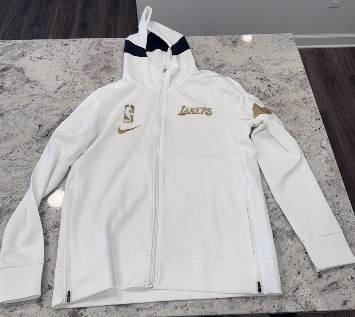 Los Angeles Lakers 2020 NBA Finals Champions Ring Therma Flex Zip Up Hoodie XL