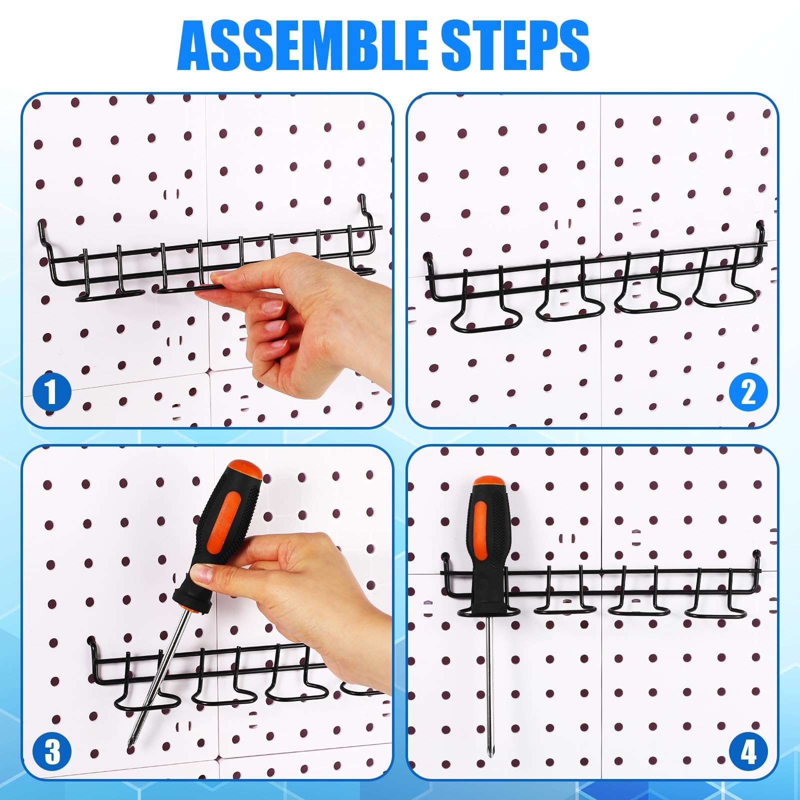 4 Pack Pegboard Screwdriver Holders Pegboard Utility Tool Pliers Hooks