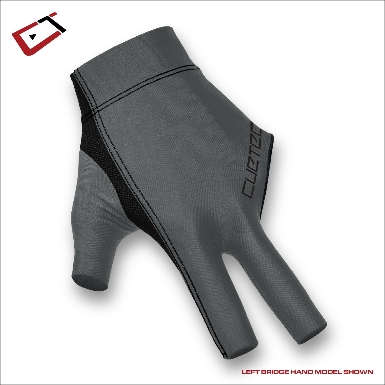 New Cuetec GHOST GREY Axis Billiard Glove LEFT HAND - 4 Size Options - 1 Glove
