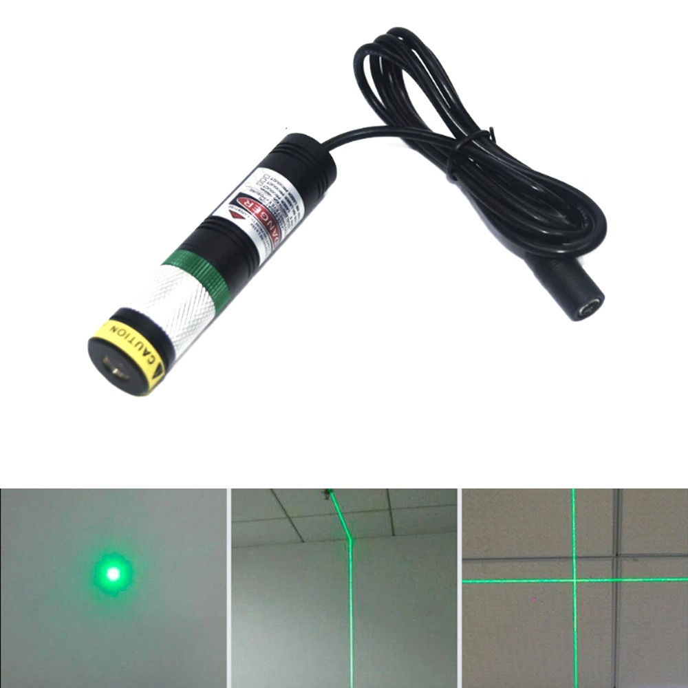 20x90mm 520nm DC5V Dot/Line/Cross Adjustable Green Light Waterproof Laser Module