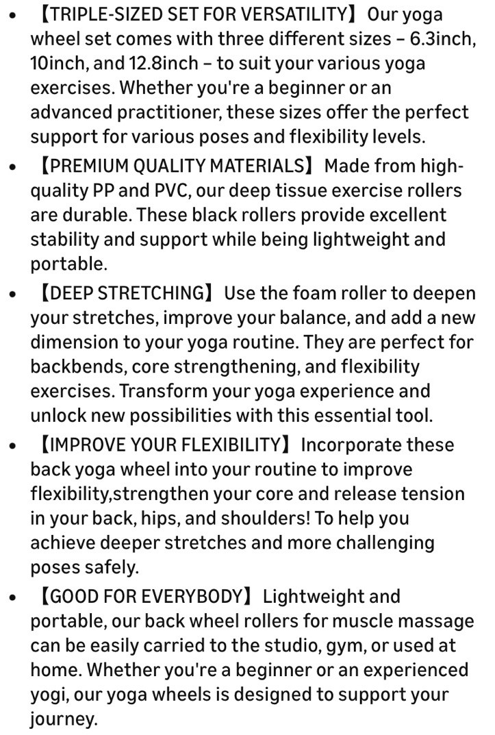 Back Roller Wheel 3-Pack | Deep Tissue Massage & Yoga Stretching for Back Pain