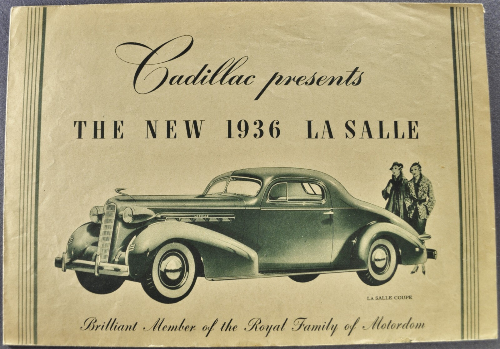 1936 LaSalle Brochure Folder Convertible Coupe Touring Sedan Nice Original 36