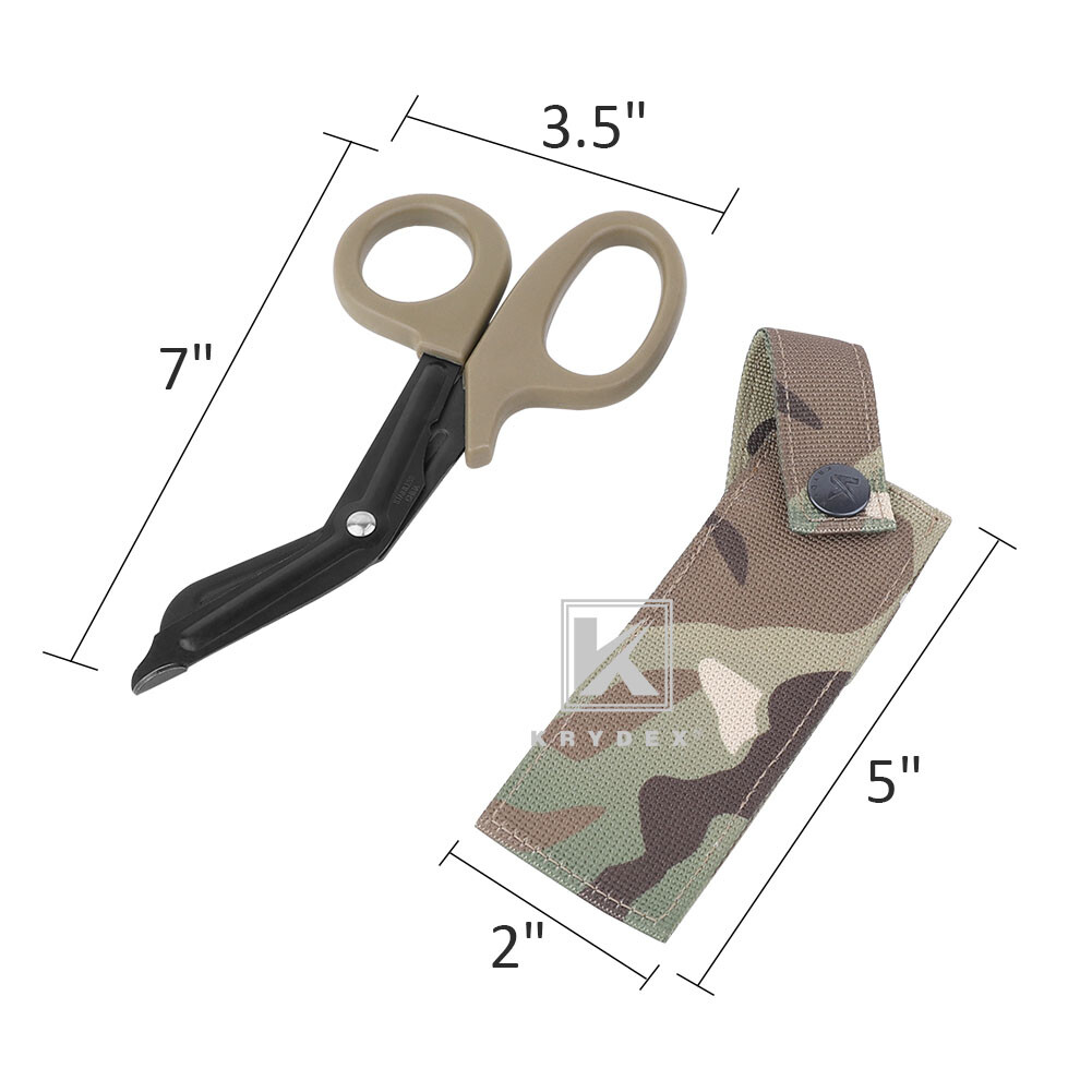 KRYDEX Medic Hand Pouch Shears Tactical Shear Pouch Scissors Sheath MOLLE Camo