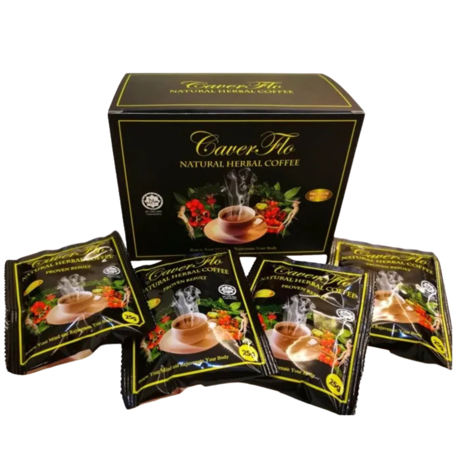 4 Boxes Organic Herbal Coffee 25g(4x10 Sachets) Natural Stamina & Energy Booster