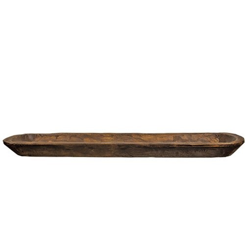 New primitive RUSTIC CARVED WOOD DOUGH BOWL Long Bread Tray 30"