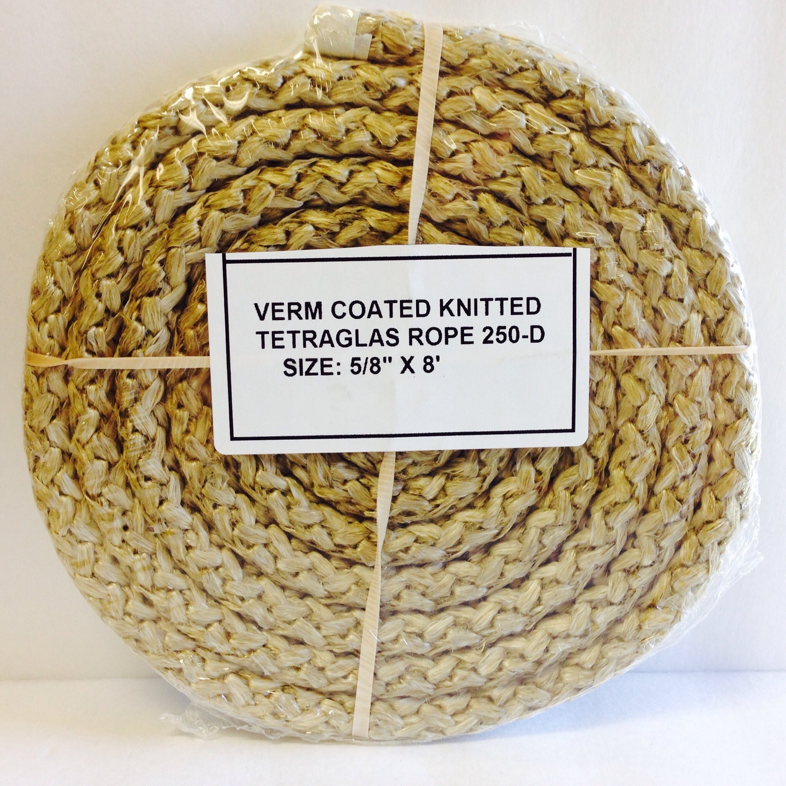 1,500 F Wood Stove Gasket 5/8" Rope Bbq Smoker Fire Box Coated Fiberglass 8 Ft
