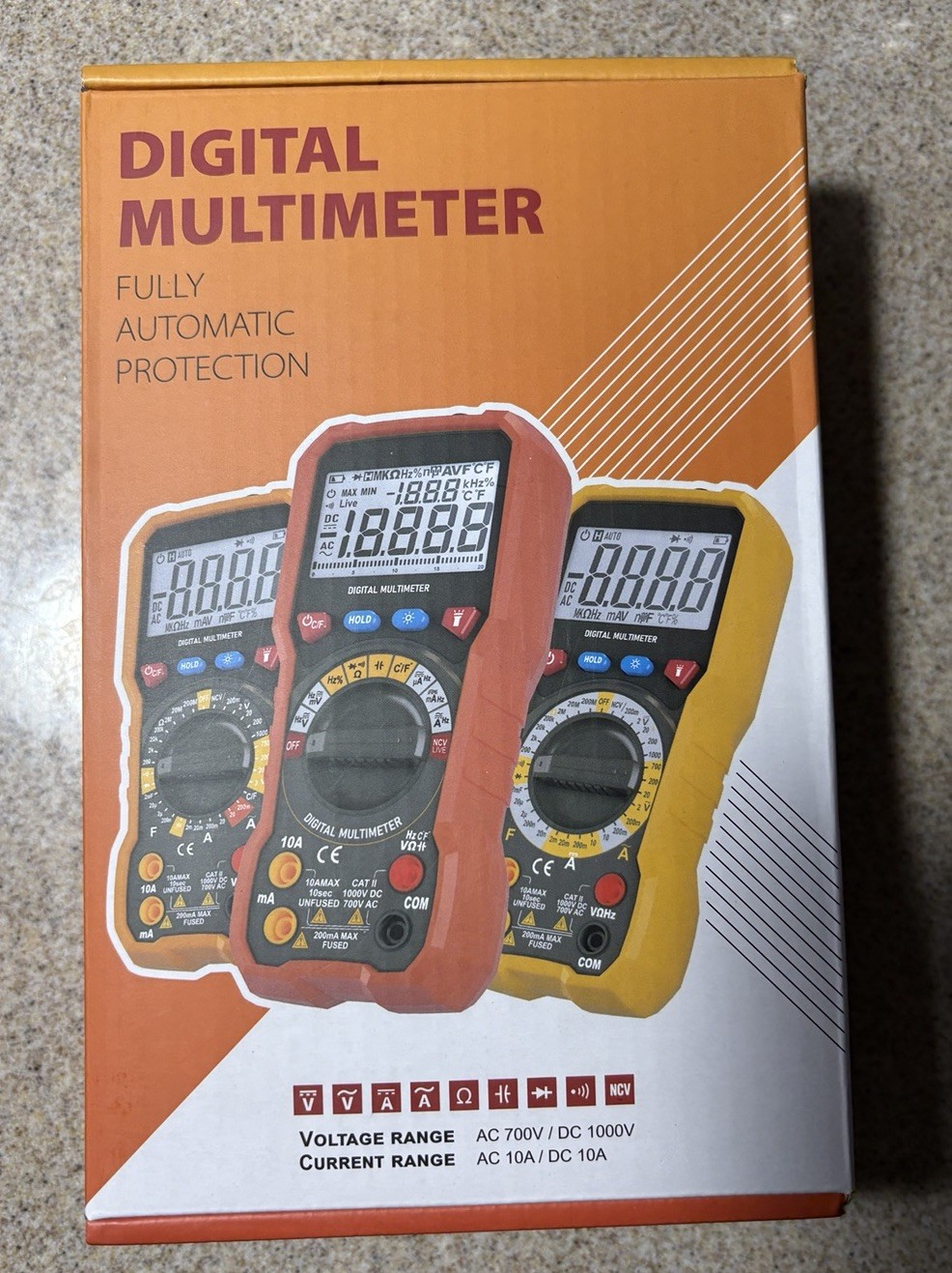 Digital Multimeter - AC 700V, DC 1000V New In Box. Fully Automatic Protection